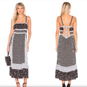 Free People Yesica Ditsy Floral Prarie Boho Citragecore Ruffle Maxi Dress Size 8